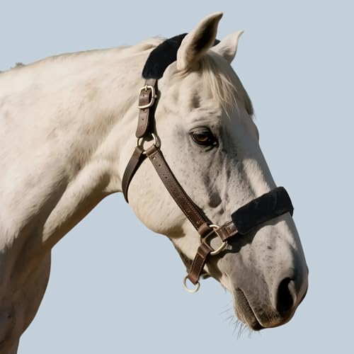 Soft Fleece Halter Covers for Horses BN Series (2-Piece, Black) - color: Black