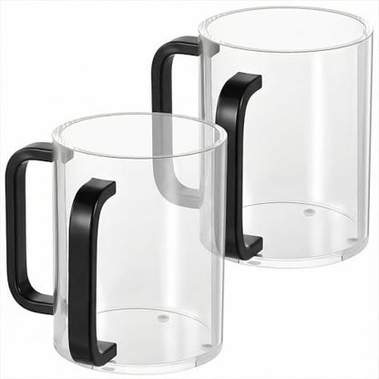 2 Pcs Judaica Hand Washing Cup with Dual Handles,5" Netilat Yadayim - color: black Handle