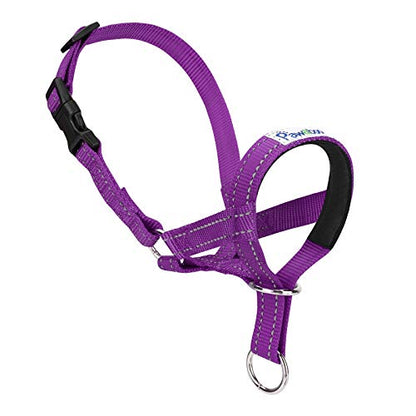 Pawaboo Dog Muzzle, Head Halter Collar for Dog Nylon Reflective Adjustable - color: Purple, size: Small