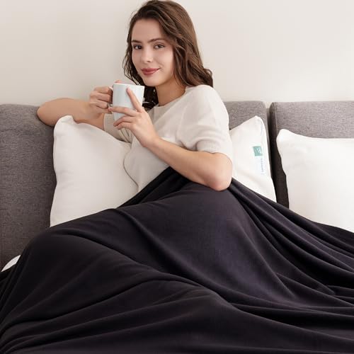 Berkshire Blanket Microfleece King Size Bed Blanket Black, Lightweight Soft Breathable Plush Micro Fleece Blanket for Bed Couch Sofa, 90x108 Inches - color: Black, size: King/Cal King