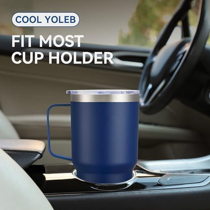 30 oz Stainless Steel Tumblers Bulk with Handle and Lid, 4 Pack - color: Navy