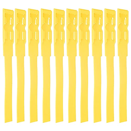 10-Pack Cow Identification Bands, Plastic Cattle Marking Rings - color: Yellow