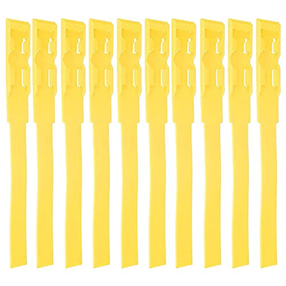 10-Pack Cow Identification Bands, Plastic Cattle Marking Rings - color: Yellow