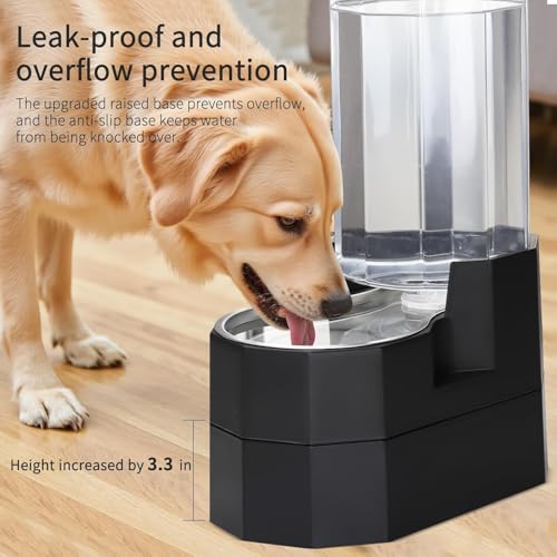 Sfozstra 8L Raised Pet Water Dispenser: Large Breed Comfort - color: Black, size: 8L Raised