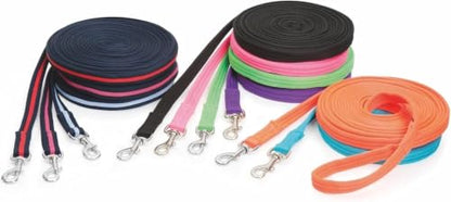 Shires Soft Feel Lunge Line - 26ft (8m) - Black Tubular Nylon with Swivel Trigger Clip Orange - color: Orange