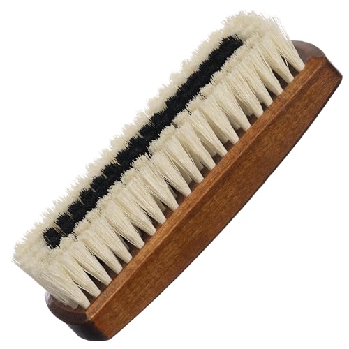 KONEX Dark Wood Lint Brush for Clothes, Cashmere, Handbags - Firm, Compact, Vintage Style - Synthetic Bristles, Beige Wood Handle - color: Dark Wood