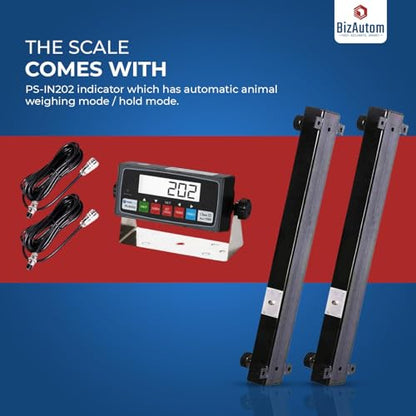 10000lb Load Bar Animal Scale Set | Two Weigh Bar and One Indicator Set (40") - size: 40"