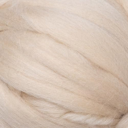 Cream Beige Wool Roving, 8 OZ. Best Wool for Needle Felting, Wet Felting, Handcrafts and Spinning - color: Cream Beige