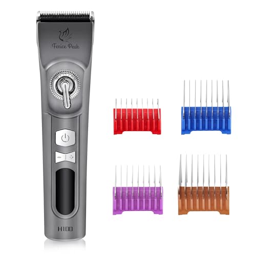 Professional Cordless Dog Grooming Clippers, 12-Hour Runtime, Replaceable 440C Stainless Steel Blade, 3-Speed Quiet Electric Pet Hair Trimmer for Thick, Curly & Matted Coats, Groomer & Home Use, Grey