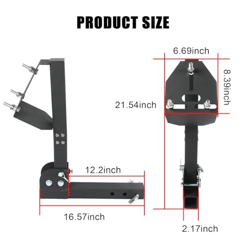 Spare Tire Hitch Mount Compatible with 4 & 5 & 6 Lugs Trailer Wheels