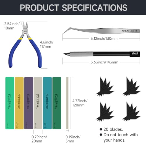 stedi Model Tools Kit for Beginners 14 PCS, Modeler Premium Basic Tools - style: Model Tool Basic Kit