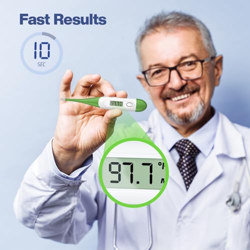 Boncare 10 Seconds Oral Thermometer for Adults and Kids, Green - color: Green