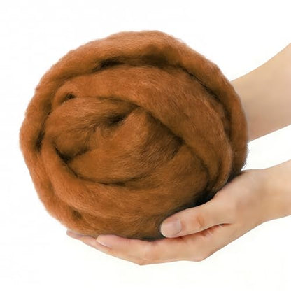 3.4oz Needle Felting Wool Downtown Brown for DIY Needle Craft Enthusiasts - color: Downtown Brown