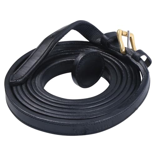 Billy Royal Flat Leather Show Lead | Unrivaled Durability & Comfort | Ideal for Equestrian Enthusiasts | Extra-Long with Hand Stop
