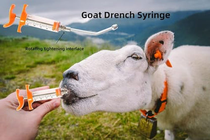 1 Pcs Goats Feed water filler, Drench Nozzle, Reusable, Adjustable Dosage, for Cattle, Sheep, Goats, Horse, Pig, Dog Supplies (Orange 10ml) - size: B (10ml)