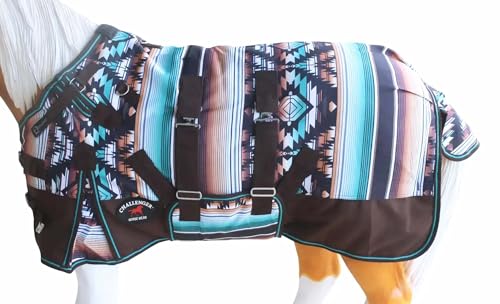 CHALLENGER 1200D Miniature Weanling Donkey Pony Horse Foal Winter Blanket - color: Brown Serape, size: 36 inches