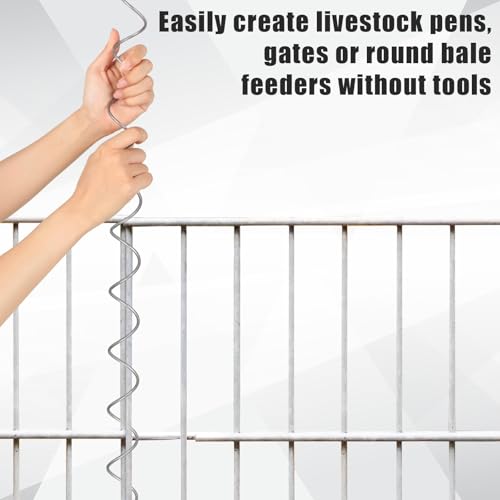 Yaocom 10 Pcs 48'' Wire Panel Connector Hinge 9 Gauge Stainless Steel Panel Connector Hinge for Deer Fencing Livestock Animal Pens Gates Trailer Cages - size: 48''