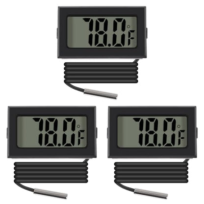 ACEIRMC 3pcs Black Digital LCD Thermometer Temperature Monitor with External Probe for Fridge Freezer Refrigerator Aquarium (Fahrenheit) - color: Fahrenheit