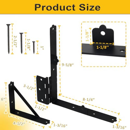 Anti Sag Fence Gate Kit Heavy Duty Gate Corner Brace Bracket | Gate Hardware Kit with Latch and Hinges for Wooden Fences, Driveway Gates, Shed Doors, Corral Gates, Wood Windows - style: 1 Set