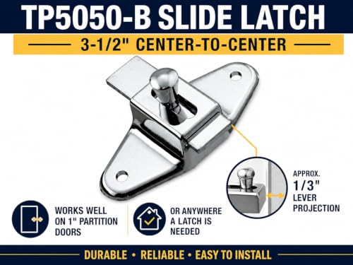 Harris Hardware TP5050 Slide Latch 3-1/2" Center to Center Die Cast, Silver