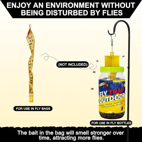 Fly Bait Attractant Trap Refill Packets 15x30g for Reusable Traps Outdoors | Ranch Flies Trap Magnet for Patio Yard | Bug Dissolvable Granules Control All Flies - size: 15 pack