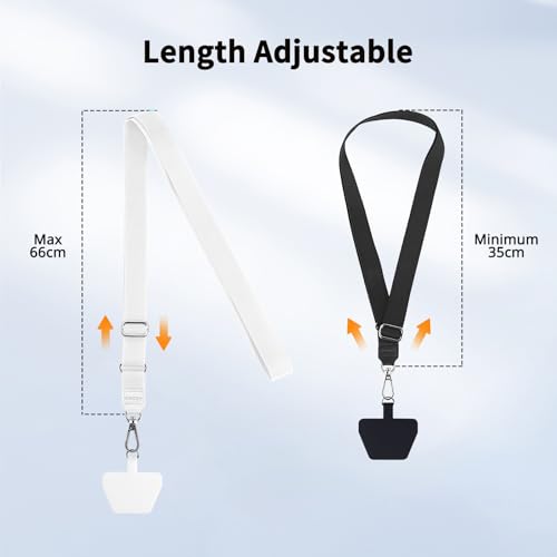 CACOE Phone Lanyard, Black+White,2 Pcs - color: Black+white, size: 21.65"