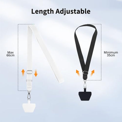 CACOE Phone Lanyard, Black+White,2 Pcs - color: Black+white, size: 21.65"