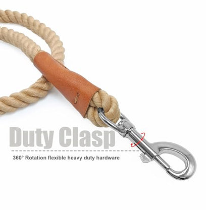BTINESFUL 3ft 5ft 10ft Cotton Dog Leash Rope for Strong Large Medium Dogs - color: brown, size: 5 Foot (Pack of 1)