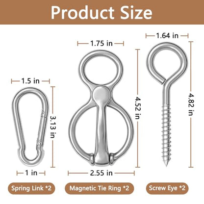 Blocker Tie Ring for Horses, Safe Training Tack Prevents Pulling Back | Heavy Duty Stainless Steel Cross Tie Rings, Premium Equestrian Supplies & Trailer Accessories