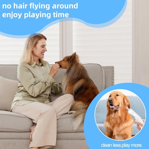 Undercoat Rake for Dogs & Cats, 3-in-1 Skin-Friendly Pet Fur Brush with One-Click Self-Clean Button, Deshedding Dog Brush for Long haired Pets, Cat Comb Removes Matted Fur & Loose Hair - color: White