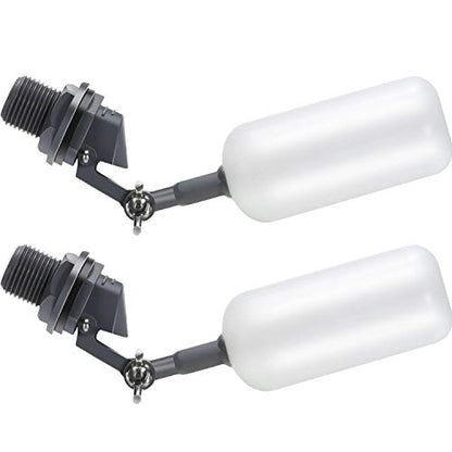 Meekoo 2 Pack Float Ball Valve 1/2 Inch Autofill Float Valve | Male Straight Thread Automatic Float Valve, Livestock Trough Pond Aquarium, Maintains Level Prevents Overflow, Adjustable Arm