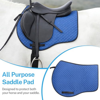 All-Purpose Western Saddle Pad for Horses – Diamond Quilted Breathable Horse Saddle Pad with Shock-Absorbing Cushion, Lightweight Equestrian Gear for Riding & Training, Blue