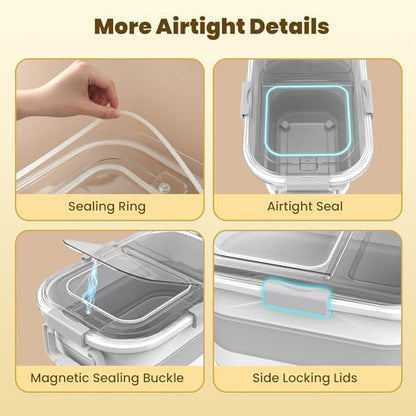 HOYTAMDA 25-35Lbs Rice Container,Collapsible Food Storage Container Wheels - color: Clear/25-35lbs