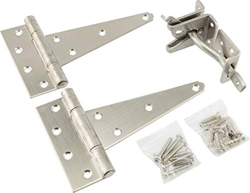 Hillman Heavy Duty Gate Hardware Kit, 6in, 3 Piece, Stainless Steel