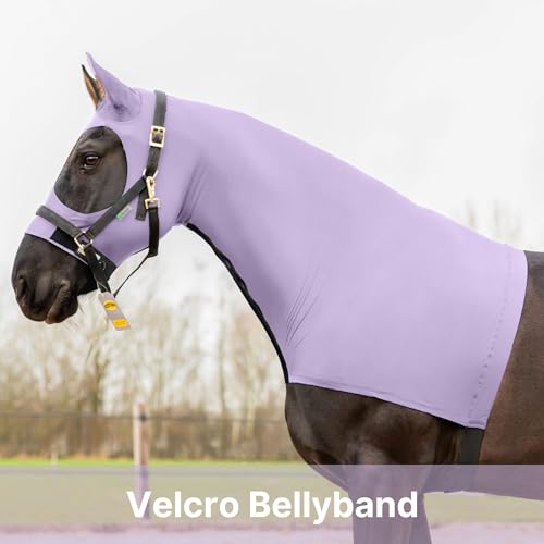 Resistance Horse Hood Slinky Zippered Mane Braid Shoulder Guard (X-Large, Light Purple) - color: Light Purple, size: X-Large