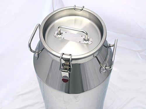 Stainless Steel Milk Transport Cans with Strong, Sealed Lid (13 Gallon) - color: Container Only, size: 13 Gallon
