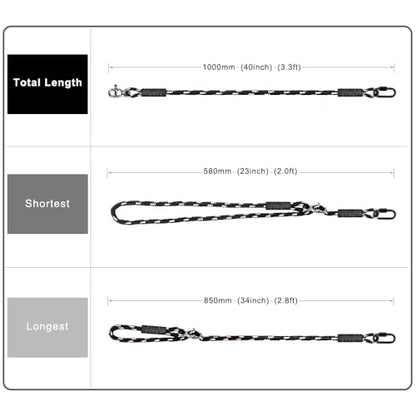 SELEWARE 3ft Tree Swing Rope, Adjustable Hammock Straps Hanging Kit - color: Black-2 Pack, size: 3ft