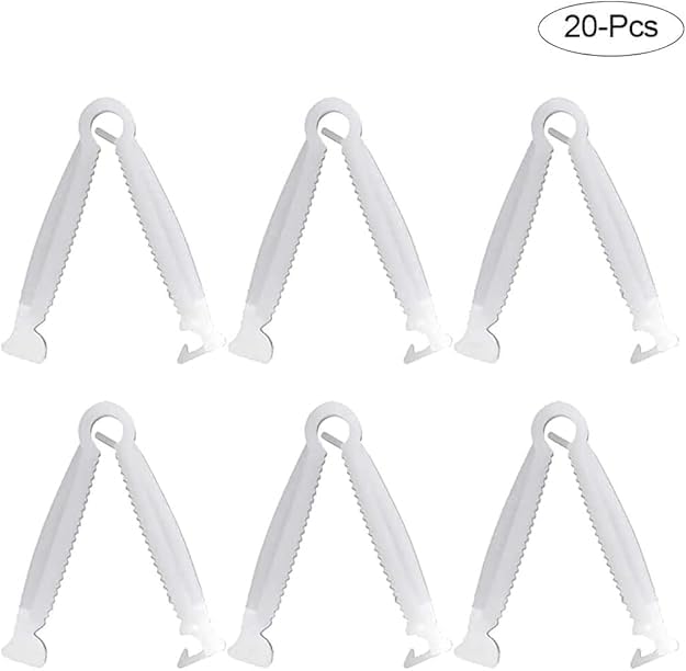 20Pcs White Umbilical Clamps Disposable Umbilical Cord Clamps Puppy Small Animal Birth Puppy Clamp Tool Pet Supplies
