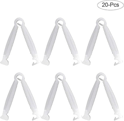 20Pcs White Umbilical Clamps Disposable Umbilical Cord Clamps Puppy Small Animal Birth Puppy Clamp Tool Pet Supplies