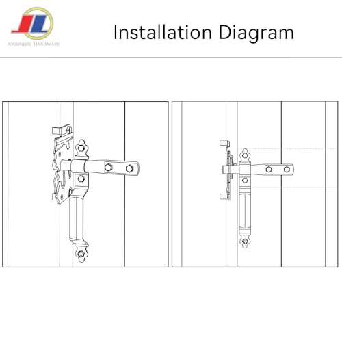 Gate Latch Set, Gate Handle & Latch, Heavy Duty, Black - size: Modern Door Post