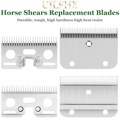 Horse Clippers Replacement Blades, Professional Stainless Steel Clipper Blades for Horse Equine Goat Pony Cattle, 35-Teeth