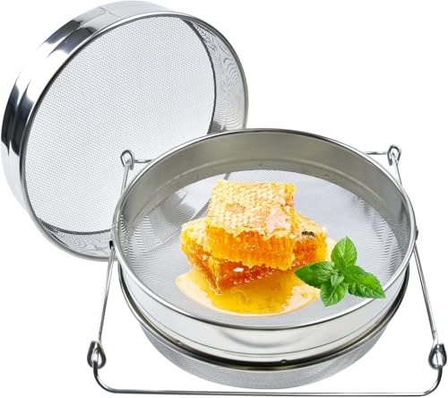 BEEXTM Honey Strainer Filter Stainless Steel Double Sieve for 5 Gal Bucket