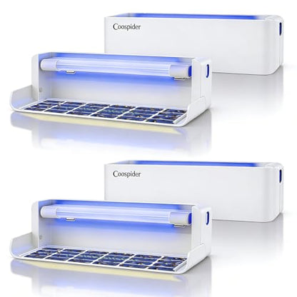 Fruit Fly UV Light Trap Indoor Commercial for Restaurants Bug Zapper 4 PCS - style: 4pack-White-w/20 Sticky Glue Boards