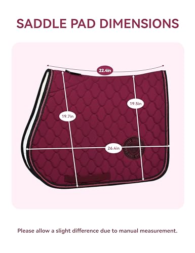 Harrison Howard All Purpose Saddle Pad, English Saddle Pad, Wither Contour - color: Burgundy