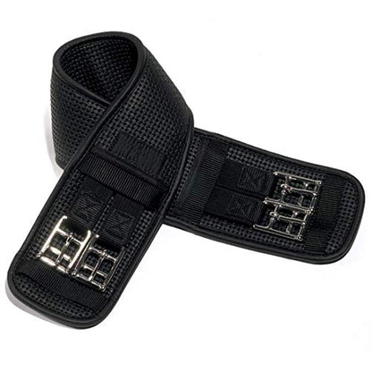 Ovation Ovsellerie Airform Chafeless Dressage Girth - Cushioned Textured Soft Black Horse Girth with Stainless Steel Hardware
