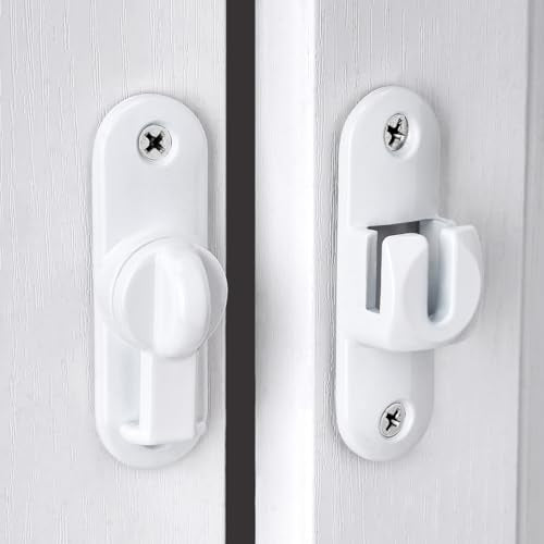 White 90/180 Degree Barn Door Latches,Flip Gate Lock - color: White