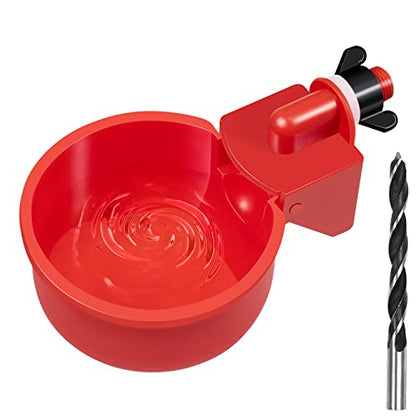 Chicken Waterer Cups 8 Pack Automatic Chicken Water Cups for Poultry LANARP Float Style Gravity Chicken Watering System, Water Feeder Kit, 5 Gallon with Mounting Hole Opener