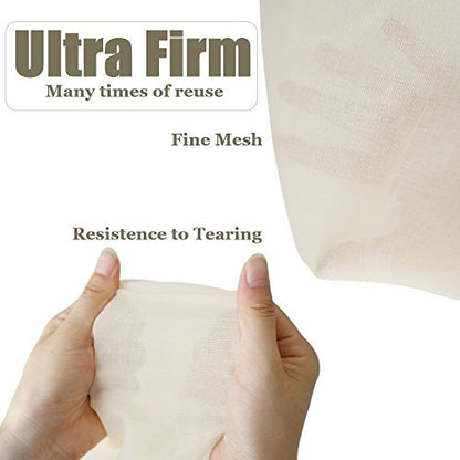 Reusable Cheesecloth Bags, 100% Cotton Fine Mesh Strainer for Cold Brew Coffee, Nut Milk, Tea & Juice - Large (2 Pack) - size: Large,2 Pack