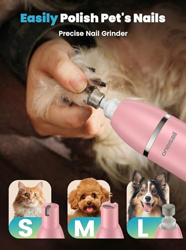 oneisall 4 in 1 Dog Grooming Kit with LCD Display Pink - color: Pink