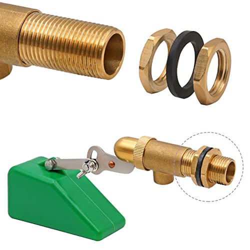 NOMAL Brass Float Valve 1/2 inch Float Ball Valve Automatic Fill Adjustable Float Ball Valve for Livestock Waterer, Water Tank, Aquariums